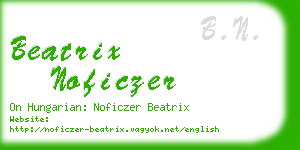 beatrix noficzer business card